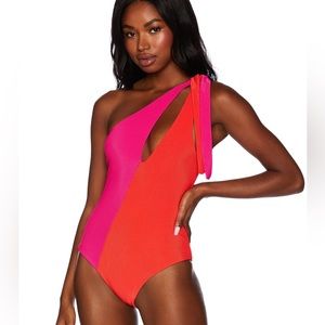 New With Tags Beach Riot Nia One Piece Magenta Coral - Medium
